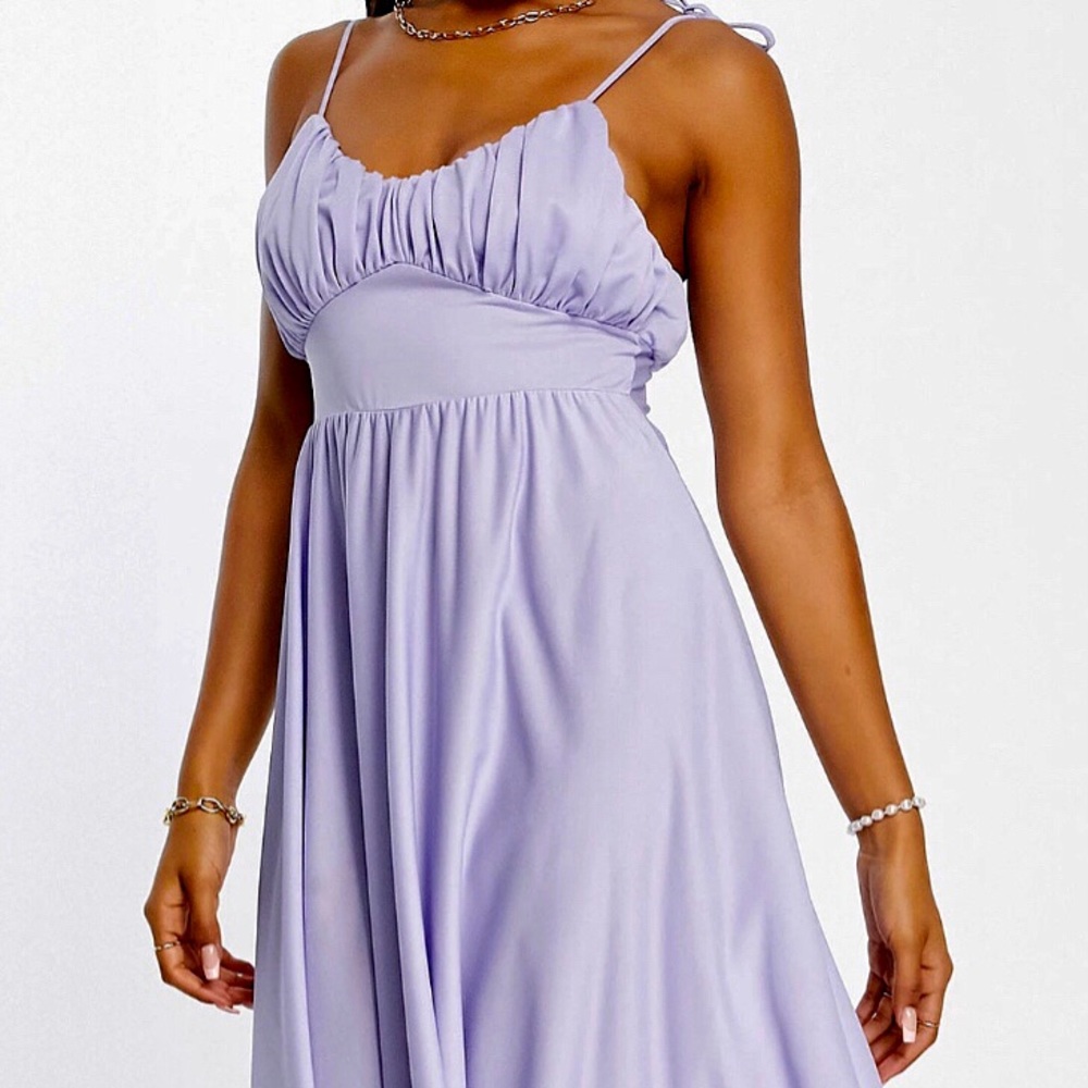 New ASSO Lilac Tie Sleeve Knee Length Dress